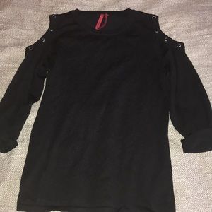 Black cold shoulder top